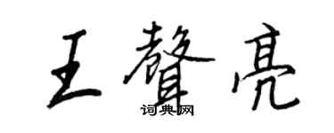 王正良王声亮行书个性签名怎么写