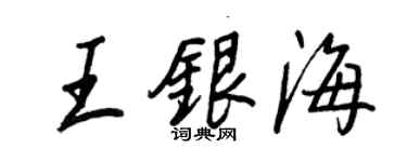 王正良王银海行书个性签名怎么写