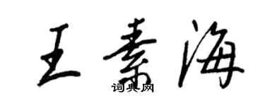 王正良王素海行书个性签名怎么写