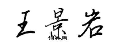 王正良王景岩行书个性签名怎么写