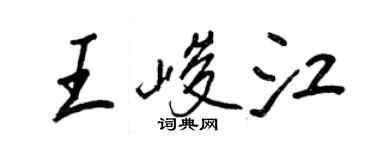 王正良王峻江行书个性签名怎么写