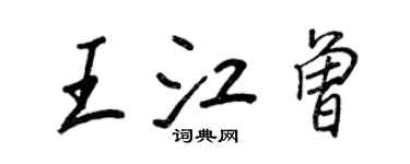 王正良王江曾行书个性签名怎么写
