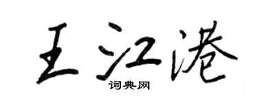 王正良王江港行书个性签名怎么写