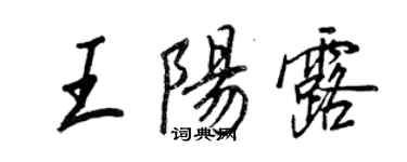 王正良王阳露行书个性签名怎么写