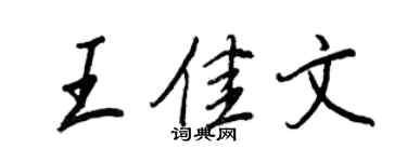 王正良王佳文行书个性签名怎么写