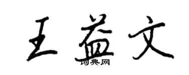 王正良王益文行书个性签名怎么写