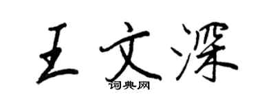 王正良王文深行书个性签名怎么写