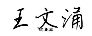 王正良王文涌行书个性签名怎么写