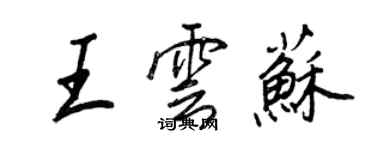王正良王云苏行书个性签名怎么写