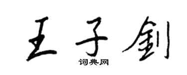 王正良王子剑行书个性签名怎么写