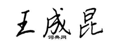 王正良王成昆行书个性签名怎么写
