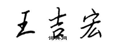 王正良王吉宏行书个性签名怎么写
