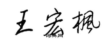 王正良王宏枫行书个性签名怎么写