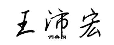 王正良王沛宏行书个性签名怎么写