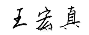 王正良王宏真行书个性签名怎么写