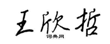 王正良王欣哲行书个性签名怎么写