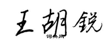 王正良王胡锐行书个性签名怎么写