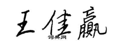 王正良王佳赢行书个性签名怎么写