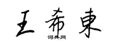 王正良王希东行书个性签名怎么写