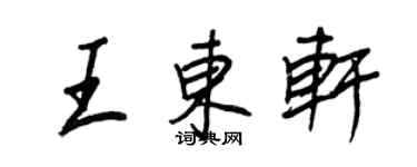 王正良王东轩行书个性签名怎么写