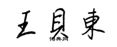 王正良王贝东行书个性签名怎么写