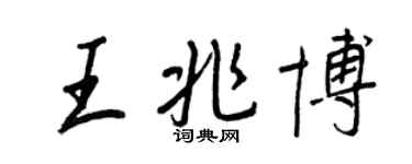 王正良王兆博行书个性签名怎么写