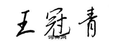 王正良王冠青行书个性签名怎么写