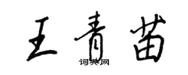 王正良王青苗行书个性签名怎么写