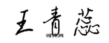 王正良王青蕊行书个性签名怎么写