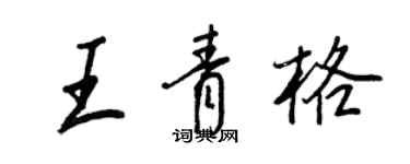 王正良王青格行书个性签名怎么写