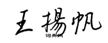 王正良王扬帆行书个性签名怎么写