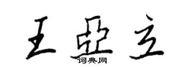 王正良王亚立行书个性签名怎么写