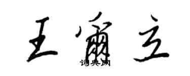 王正良王尔立行书个性签名怎么写