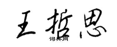 王正良王哲思行书个性签名怎么写