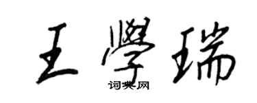 王正良王学瑞行书个性签名怎么写