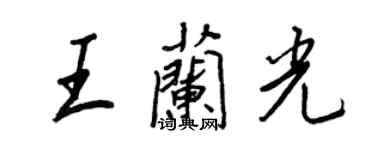 王正良王兰光行书个性签名怎么写