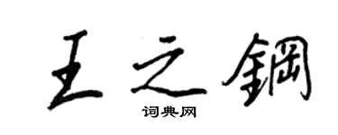 王正良王之钢行书个性签名怎么写