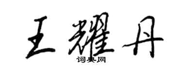 王正良王耀丹行书个性签名怎么写