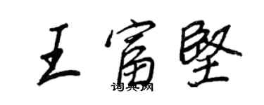 王正良王富坚行书个性签名怎么写