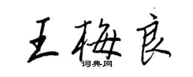 王正良王梅良行书个性签名怎么写