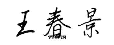 王正良王春景行书个性签名怎么写