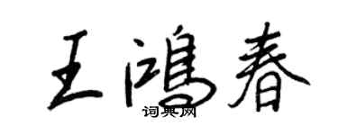 王正良王鸿春行书个性签名怎么写