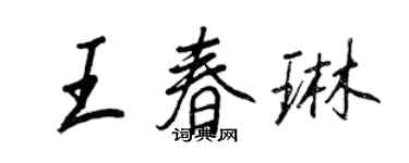 王正良王春琳行书个性签名怎么写