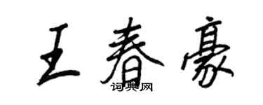 王正良王春豪行书个性签名怎么写