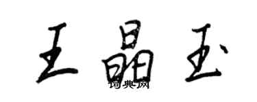 王正良王晶玉行书个性签名怎么写