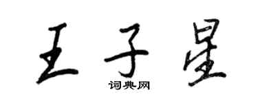 王正良王子星行书个性签名怎么写