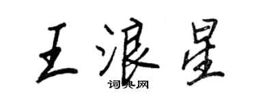 王正良王浪星行书个性签名怎么写