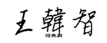 王正良王韩智行书个性签名怎么写