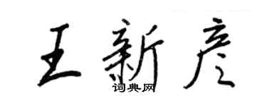 王正良王新彦行书个性签名怎么写