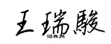 王正良王瑞骏行书个性签名怎么写
